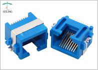 Blue Color RJ45 PCB Mount Socket Half Shielded 1.27mm Terminal Pitch For Ethernet